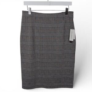 AMANDA & CHELSEA Skirt Glen Plaid Pull On Ponte Knit - Medium